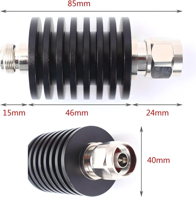 BECEN 25W 40DB Attenuator,N Type 25 Watt 50 Ohm Coax Attenuator DC to 3Ghz,Bi-Directional N Male to Female RF Fixed Attenuator for Antennas & Test Equipment(40DB) - Image 5